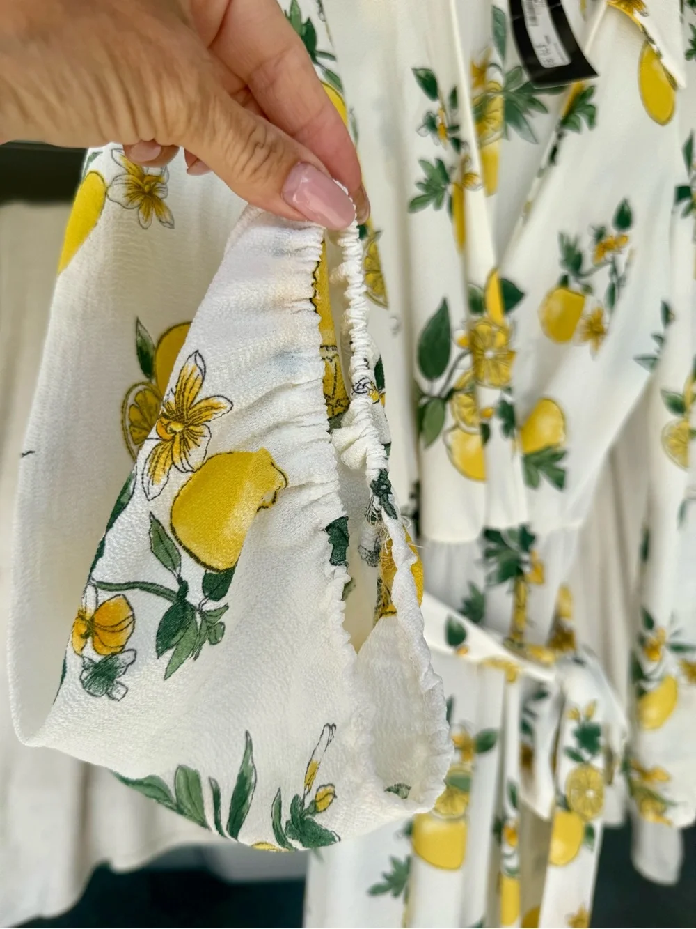 Lemon Print Faux Wrap Maxi Dress - Picture 5 of 13